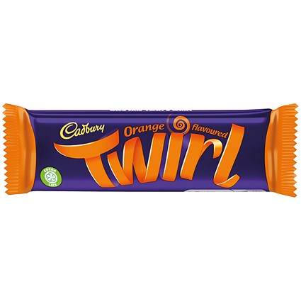 Cadbury Orange Flavoured Twirl Chocolate Bar, Pack of 48