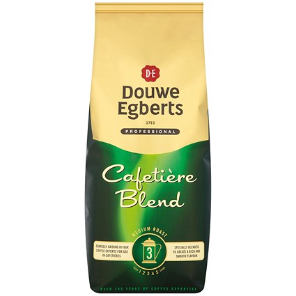 Douwe Egberts Medium Roast Cafetiere Blend Ground Coffee, 1kg Douwe Egberts Medium Roast Cafetiere Blend Ground Coffee, 1kg