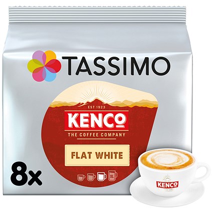 Tassimo Kenco Flat White Coffee Pods, 8 Capsules, Pack of 5