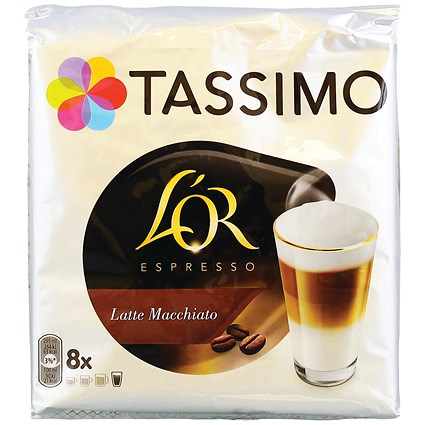 Tassimo L'Or Espresso Latte Macchiato Coffee Pods, 8 Capsules, Pack of 5