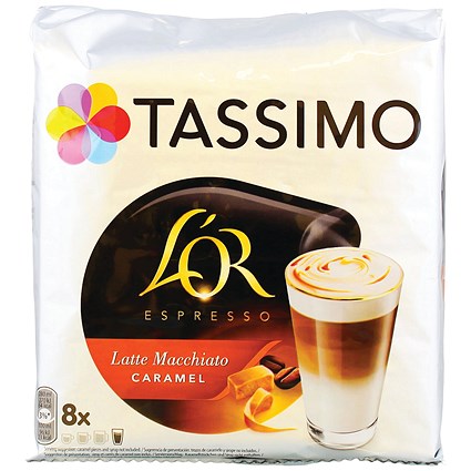 Tassimo L'Or Espresso Latte Macchiato Caramel Coffee Pods, 8 Capsules, Pack of 5