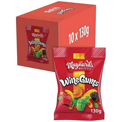 Maynards Bassetts Wine Gums 130g Pack of 10