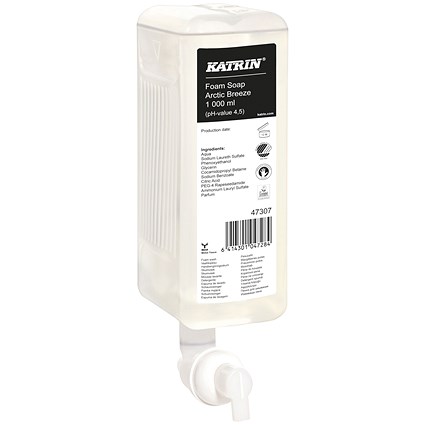 Katrin Inclusive Foam Arctic Breeze Hand Wash Cartridge, 1 Litre, Pack of 6