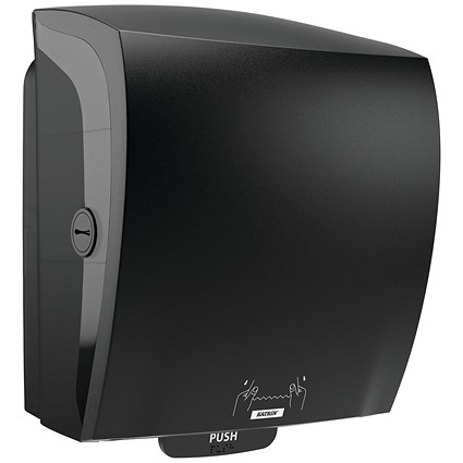 Katrin Plastic System Paper Towel Roll Dispenser, Black