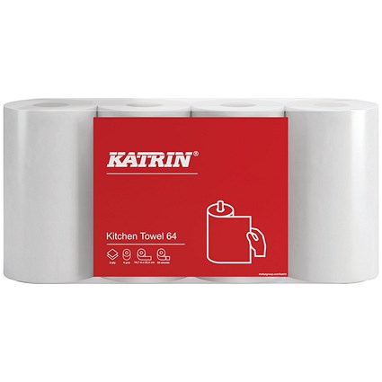 Katrin Kitchen Towel Paper Roll, 2-Ply, 32 Rolls of 64 Sheets Katrin Kitchen Towel Paper Roll, 2-Ply, 32 Rolls of 64 Sheets