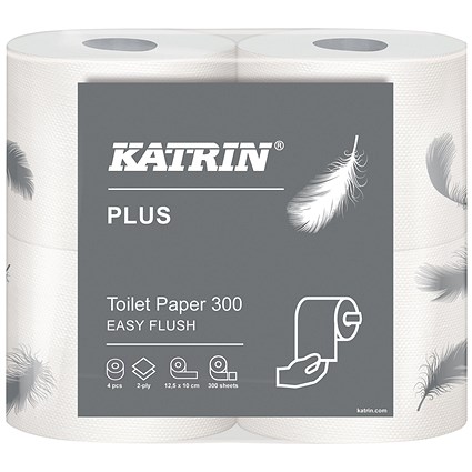 Katrin Plus Toilet Roll Easy Flush 2-Ply 300 Sheet (Pack of 20) 105003