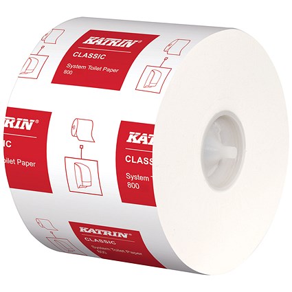 Katrin Classic Toilet Roll 2-Ply 800 Sheets White (Pack of 36) 156005