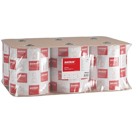 Katrin Paper Towel Roll 2-Ply Large White (Pack of 6) 460232