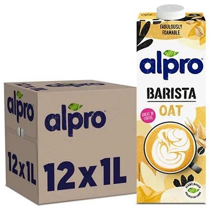 Alpro Barista Oat Milk, 1 Litre, Pack of 12 Alpro Barista Oat Milk, 1 Litre, Pack of 12