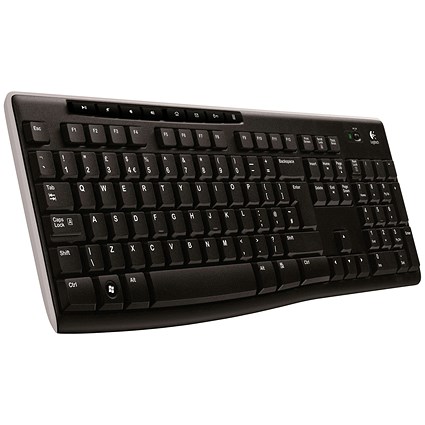 Logitech K270 Keyboard, Wireless, Black