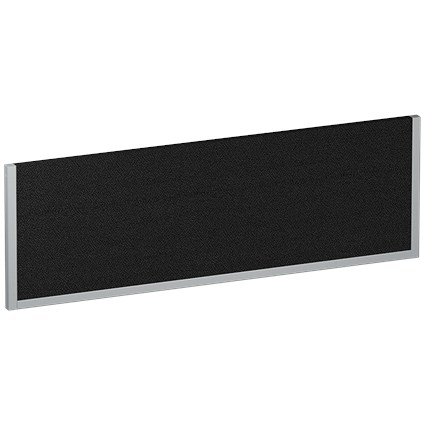 Impulse Bench Desk Screen, 1200mm Wide, Black with Silver Frame