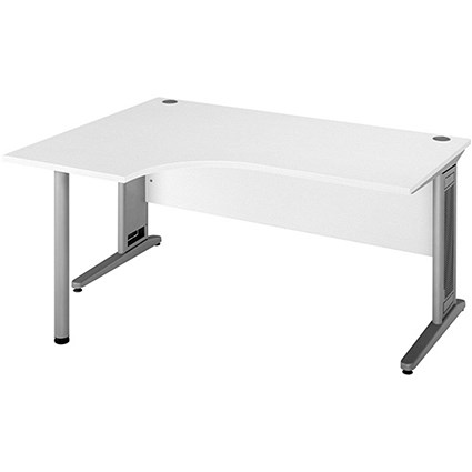 Largo Radial Desk / Left Hand / 1600mm Wide / White