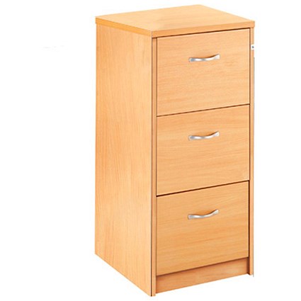 Momento Foolscap Filing Cabinet, 3-Drawer, Beech