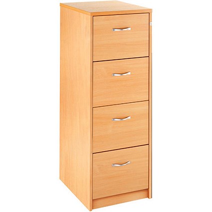 Momento Foolscap Filing Cabinet, 4-Drawer, Beech