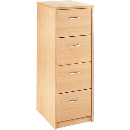 Momento Foolscap Filing Cabinet, 4-Drawer, Maple