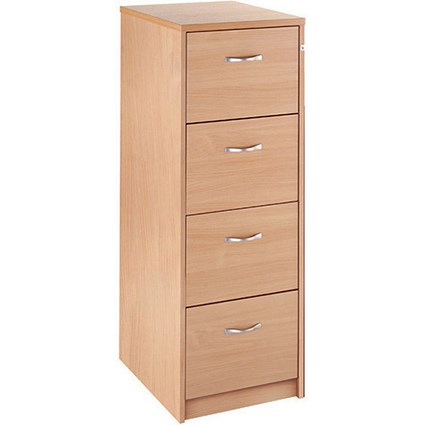 Momento Foolscap Filing Cabinet, 4-Drawer, Oak