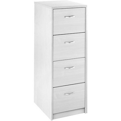 Momento Foolscap Filing Cabinet, 4-Drawer, White