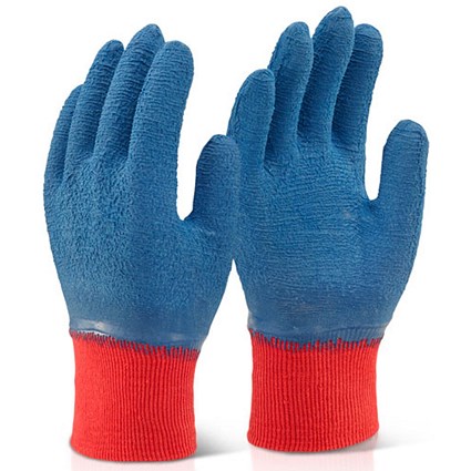 Beeswift Latex Fully Coated Gripper Gloves, Blue, Large Beeswift Latex Fully Coated Gripper Gloves, Blue, Large