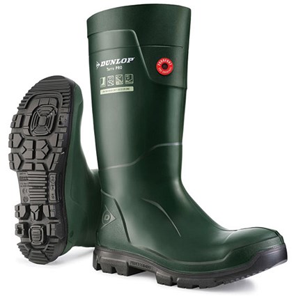 Dunlop Purofort Terrapro Wellington Boots, Green, 11