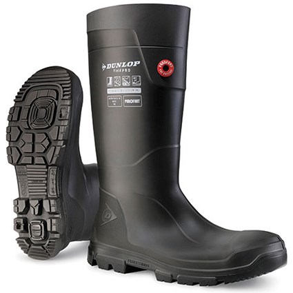 Dunlop Purofort Terrapro Full Safety Wellington Boots, Black, 11