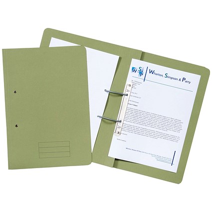 Everday Spiral Files, 285gsm, Foolscap, Green, Pack of 50