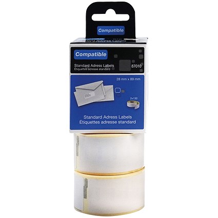 Compatible DYMO Standard Address Label 28 x 89mm (Pack of 260) LL87010