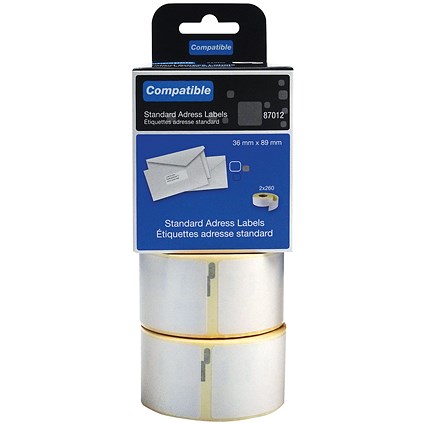 Compatible DYMO Large Address Label 36 x 89mm (Pack of 520) LL87012