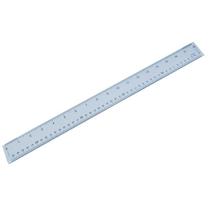 Plastic Shatter Resistant Ruler 45cm Clear