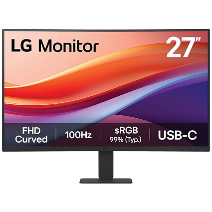 LG 27in Monitor VA FHD 100Hz Curved With HDMI + USB-C