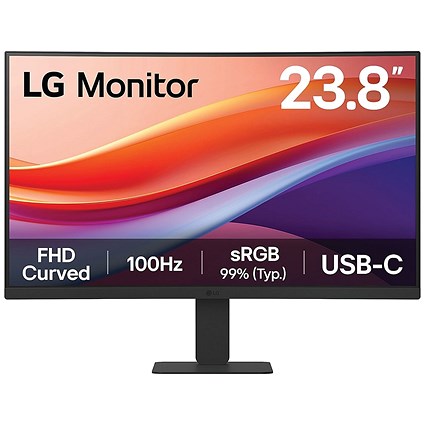 LG 24in Monitor VA FHD 100Hz Curved With HDMI + USB-C