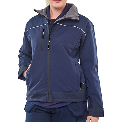 Beeswift Ladies Soft Shell Jacket, Navy Blue, XS Beeswift Ladies Soft Shell Jacket, Navy Blue, XS
