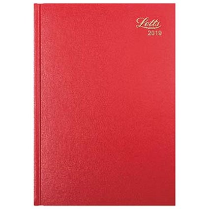 Letts 2019 11Z Diary / Day Per Page / A4 / Red