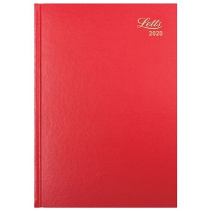 Letts 2020 Business Diary, A4, Day Per Page, Red