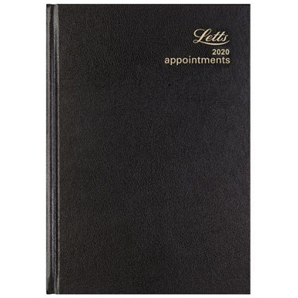 Letts 2020 Business Appointment Diary, A5, Day Per Page, Black