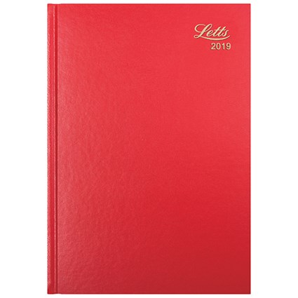 Letts 2019 31X Diary / Week to View / A5 / Red