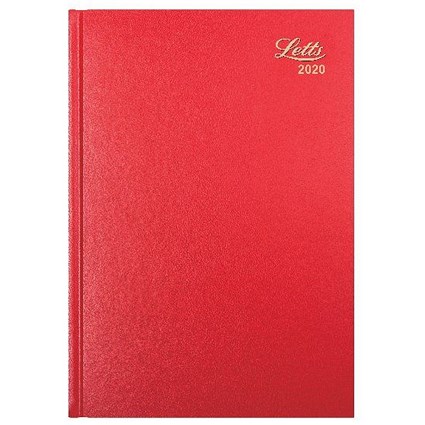 letts 2020 business diary a5 week to view red