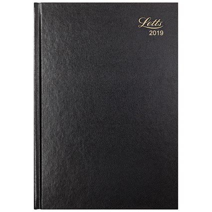 Letts 2019 31Z Diary / Week to View / A4 / Black
