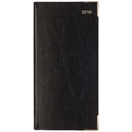 Letts 2019 35S Business Landscape Diary, Week to View, Slim, Black