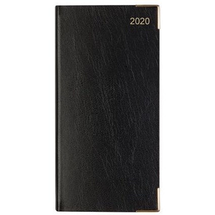 Letts 2020 Business Slim Landscape Diary, Week to View, Black