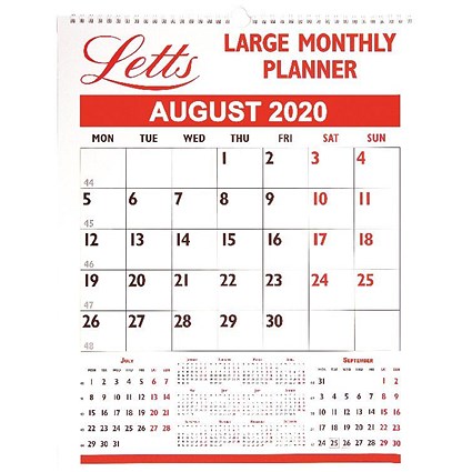 Letts 2020 Large Monthly Planner