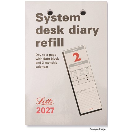 Letts System Desk Calendar Refill 2027