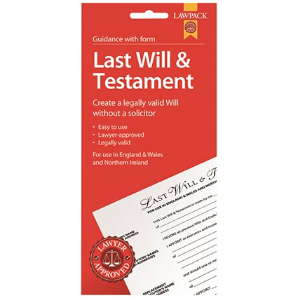 Law Pack Last Will And Testament Pack F320