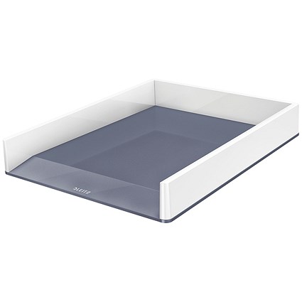 Leitz Wow Self-stacking Letter Tray, White & Grey