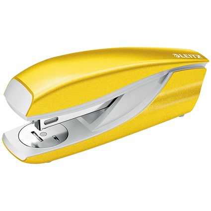 Leitz NeXXt Wow Half Strip Stapler, Capacity 30 Sheets, Yellow