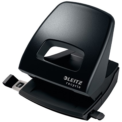 Leitz NeXXt Recycled 2 Hole Punch, Capacity 30 Sheets, Black