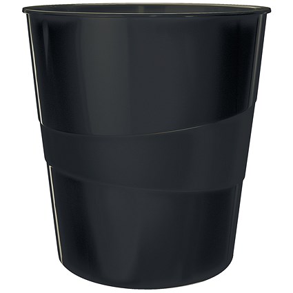 Leitz Recycle Waste Bin, 15 Litre, Black Leitz Recycle Waste Bin, 15 Litre, Black
