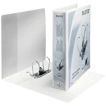 Leitz 180 Presentation Lever Arch 80mm A4 White (Pack of 10)
