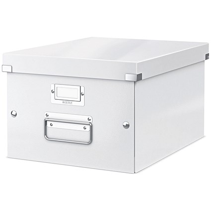 Leitz Wow Click And Store Medium Storage Box, For A4 Documents, White
