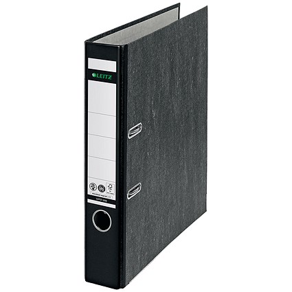 Leitz A4 Lever Arch Files, 50mm Spine, Board, Black, Pack of 10