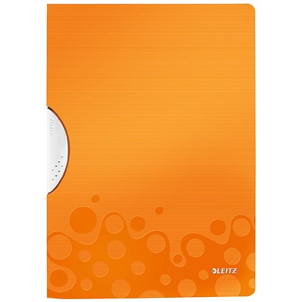 Leitz WOW ColorClip Poly File A4 Orange Metallic (Pack of 10)